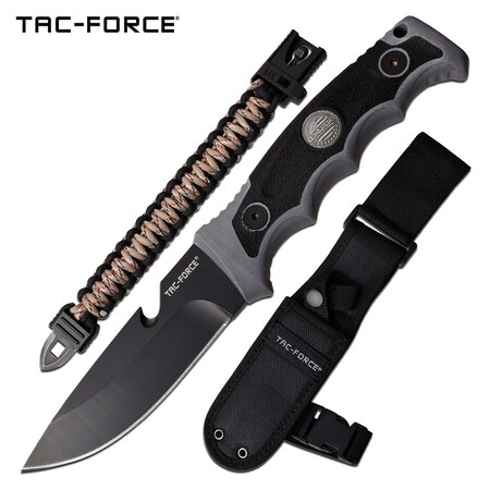 Master Cutlery Tac-Force Fixed 4.5 in Blade Gray Rubber Handle TF-FIX005GY
